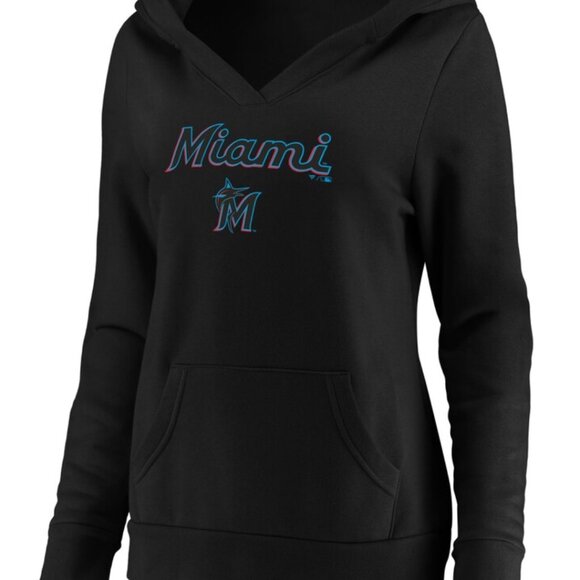 NWT Fanatics Miami Marlins Women's 3XL V Neck Hoodie - Picture 5 of 8